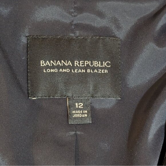 Banana Republic Long & Lean Pinstripe Blazer Womens Size 12 Academia Business - Picture 3 of 11